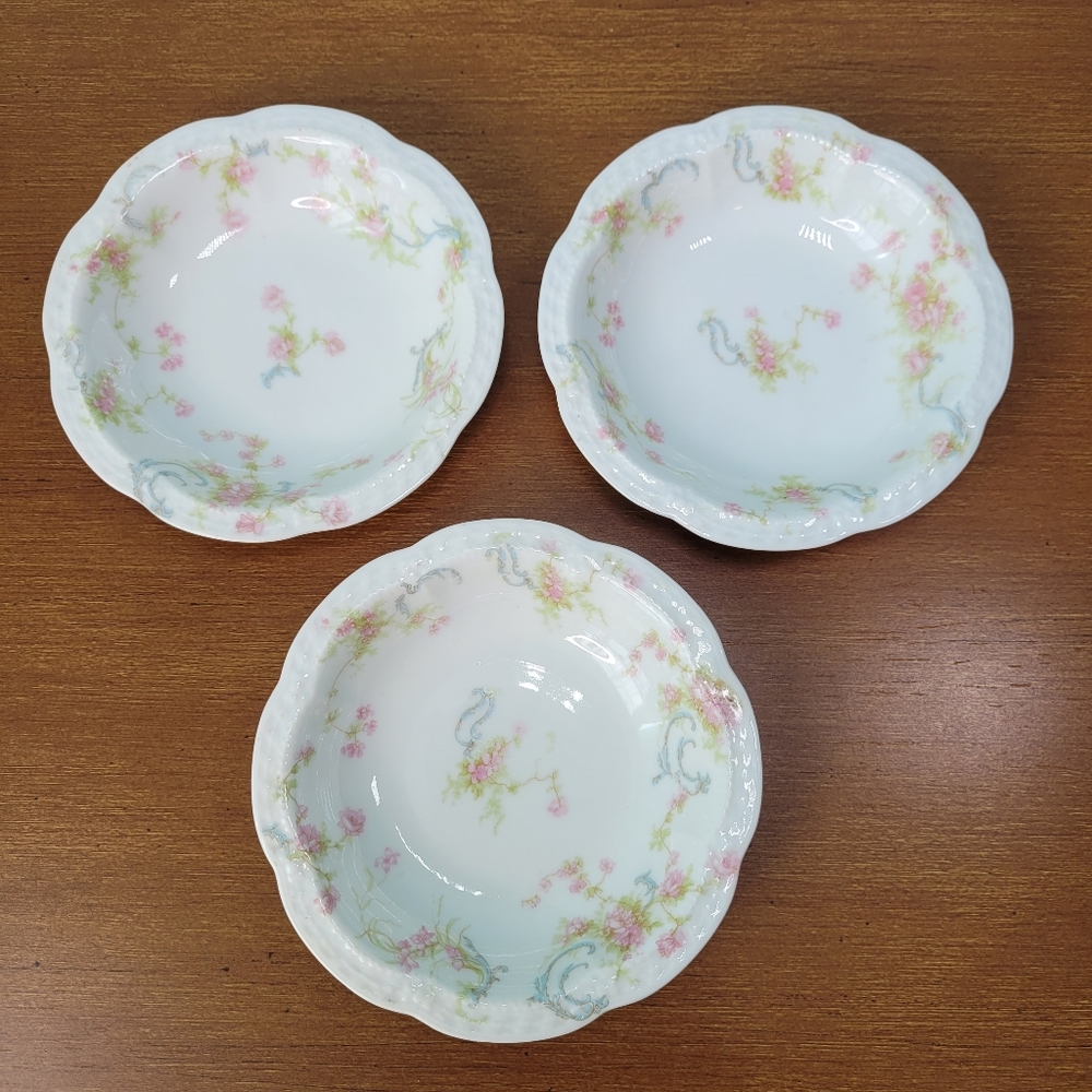 Haviland The Princess Rimmed Fruit Dessert Sauce Bowl Limoges France Lot of 3